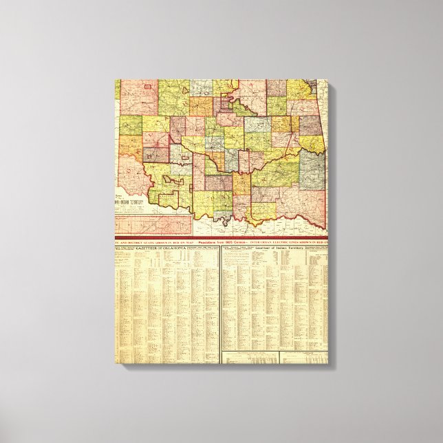 OklahomaPanoramic MapOklahoma Canvas Print (Front)