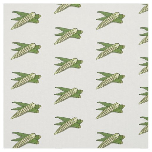 Okra cartoon illustration fabric