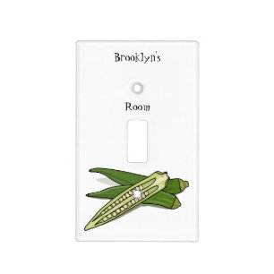 Okra cartoon illustration light switch cover
