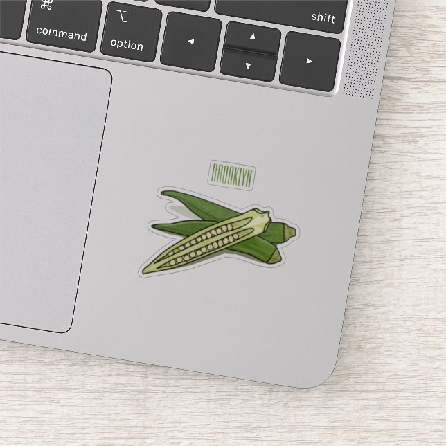 Okra cartoon illustration sticker (Detail)