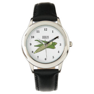 Okra cartoon illustration watch