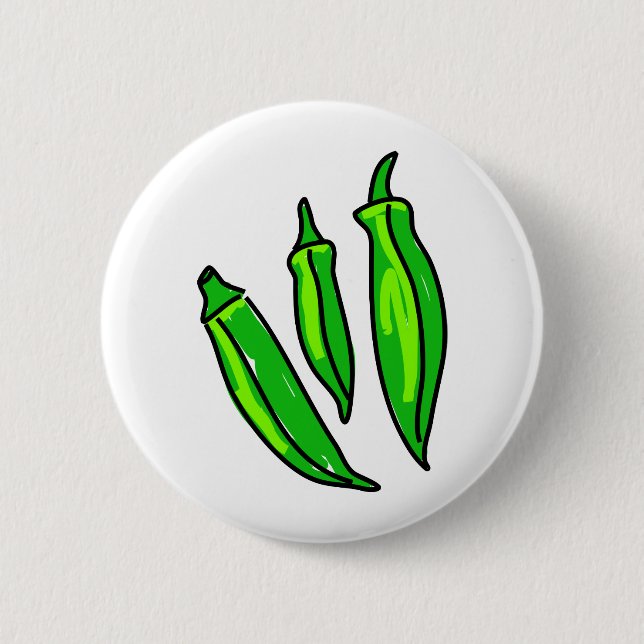 Okra Pinback Button (Front)