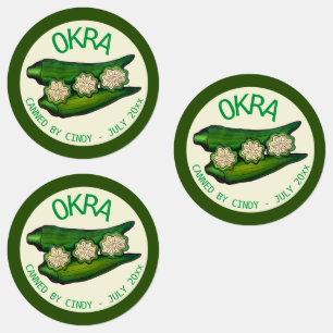 Okra Pods Veggie Vegetable Gumbo Canned Grown By Labels