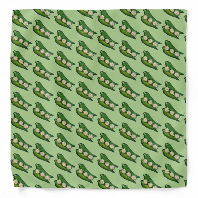 Okra Pods Veggie Vegetable Gumbo Southern Food Bandana (Front)