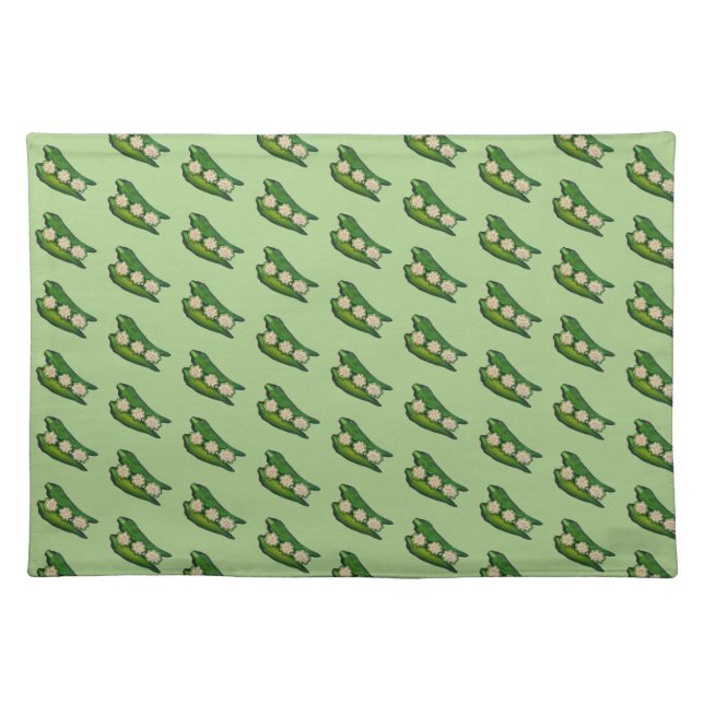 Okra Pods Veggie Vegetable Gumbo Southern Food Cloth Placemat (Front)