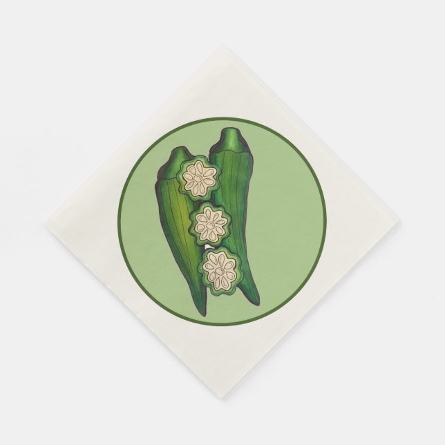 Okra Pods Veggie Vegetable Gumbo Southern Food Napkins (Corner)