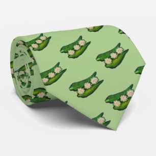 Okra Pods Veggie Vegetable Gumbo Southern Food Neck Tie