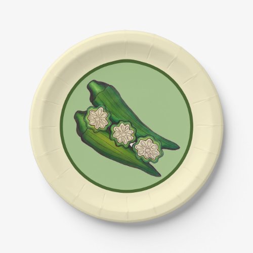 Okra Pods Veggie Vegetable Gumbo Southern Food Paper Plates