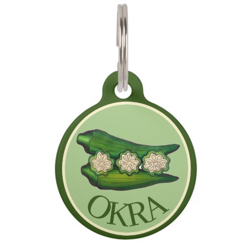 Okra Pods Veggie Vegetable Gumbo Southern Food Pet ID Tag