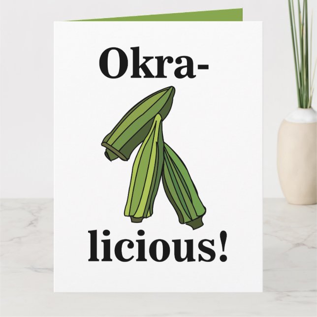 Okra Vegetable Veggie Healthy Food Card (Front)