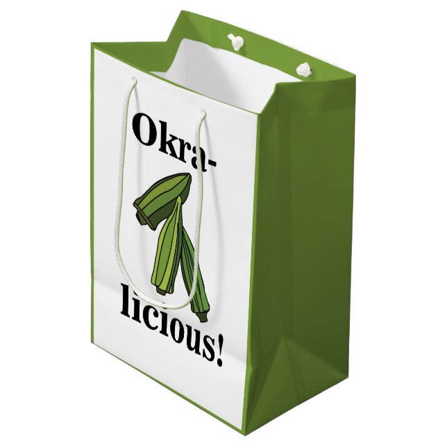 Okra Vegetable Veggie  Medium Gift Bag (Front Angled)