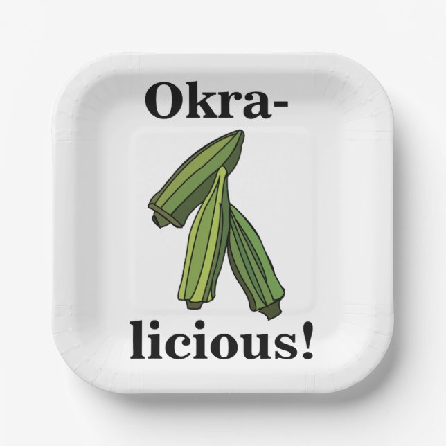 Okra Vegetable Veggies Party Paper Plates (Front)
