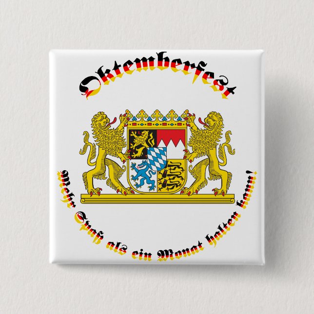 Oktemberfest mit bayrischem Grosswappen Pinback Button (Front)