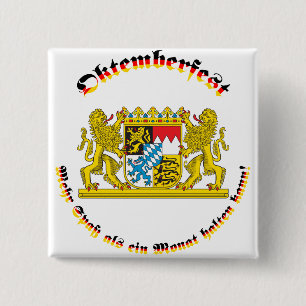 Oktemberfest mit bayrischem Grosswappen Pinback Button
