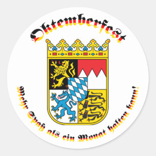 Oktemberfest mit bayrischem Wappen Classic Round Sticker