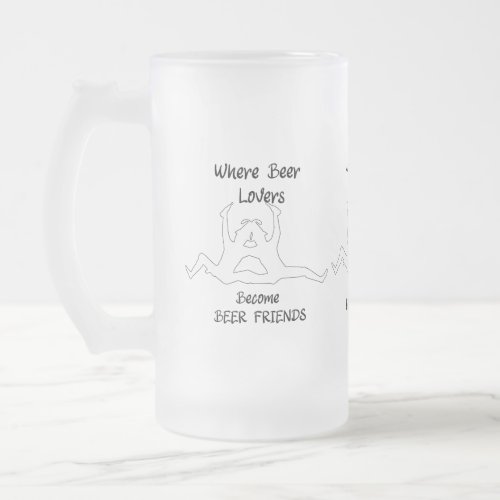 OKTOBER WHERE BEER LOVERS BECOME BEER FRIENDS FROSTED GLASS BEER MUG