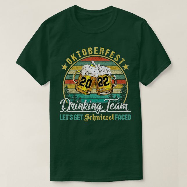Oktoberfest 2022 Drinking Team Let's Get Schnitzel T-Shirt (Design Front)
