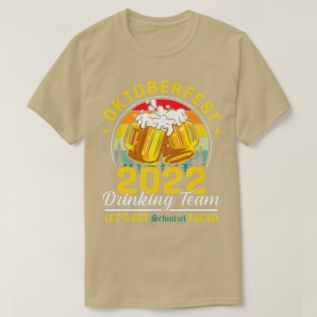 Oktoberfest 2022 Drinking Team Let's Get Schnitzel T-Shirt (Design Front)
