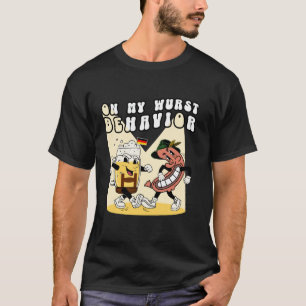 Oktoberfest 2024 On My Wurst Behavior Retro Beer S T-Shirt