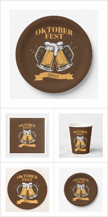Oktoberfest 20xx Year Steins Brown Beer Party