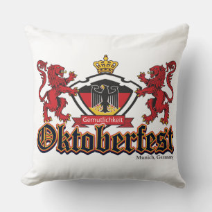 Oktoberfest 2 Lions Throw Pillow