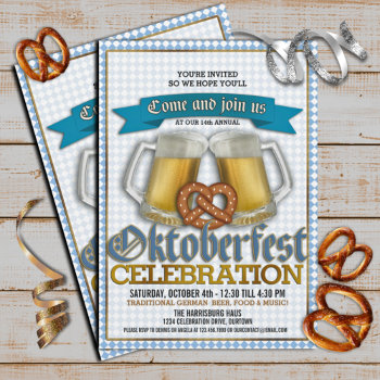 Oktoberfest Annual Celebration Party Invitations by reflections06 at Zazzle