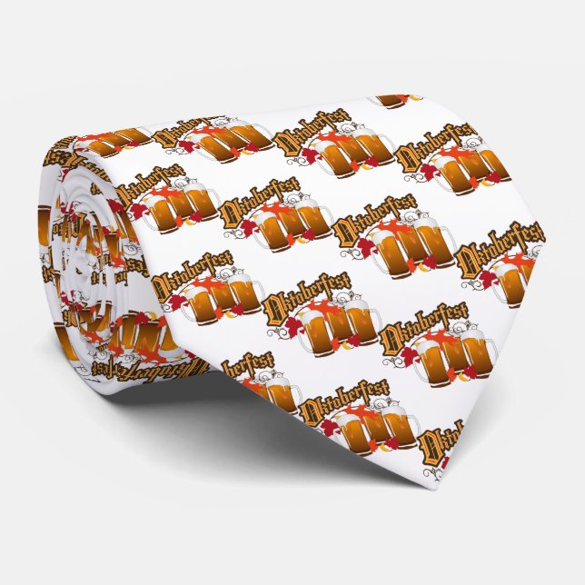 Oktoberfest Autumn Beer Neck Tie (Rolled)