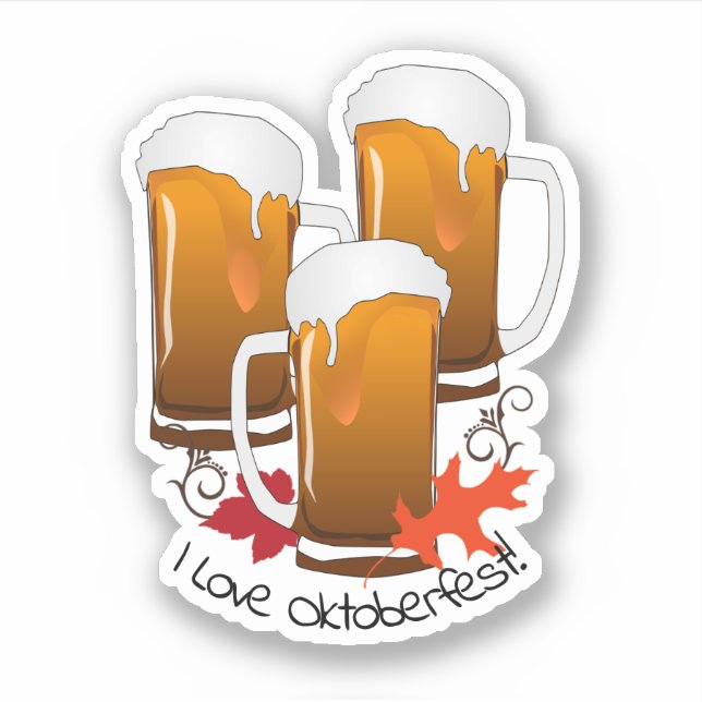 Oktoberfest Autumn Beers Sticker (Front)