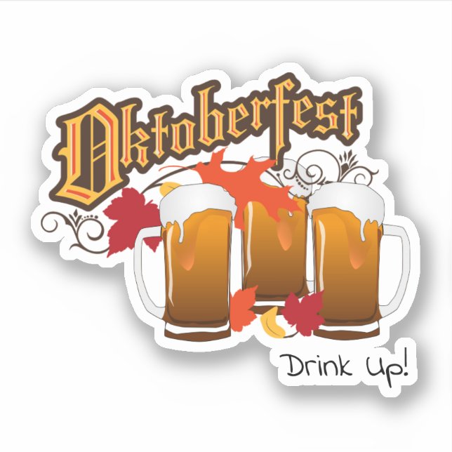 Oktoberfest Autumn Beers Sticker (Front)