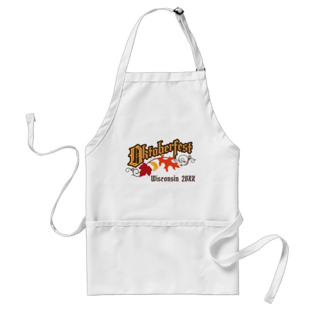 Oktoberfest Autumn Leaves Adult Apron (Front)