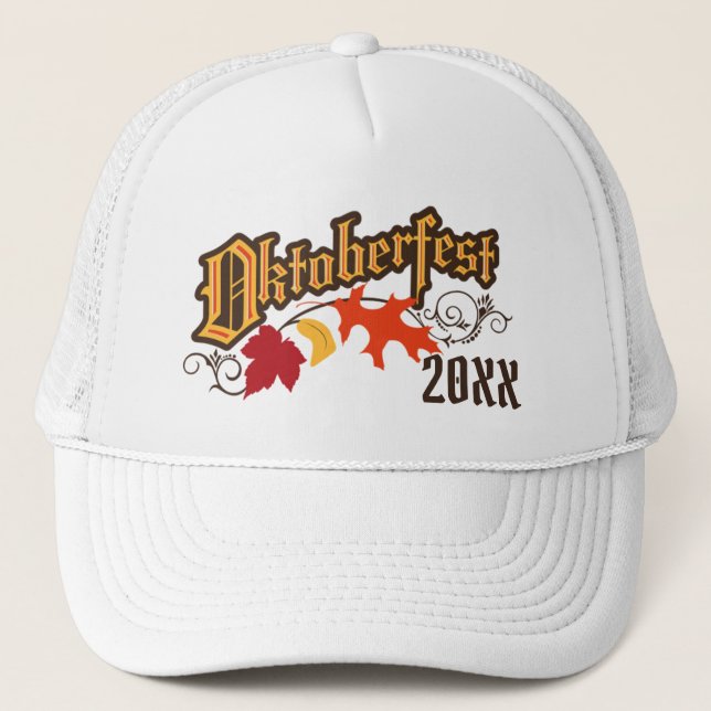 Oktoberfest Autumn Leaves Trucker Hat (Front)