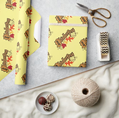 Oktoberfest Autumn Leaves Wrapping Paper