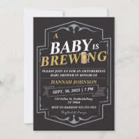 Oktoberfest Baby Is Brewing Baby Shower Invitation