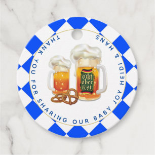 Oktoberfest Baby Shower Baby Is Brewing BEER PRETZ Favor Tags
