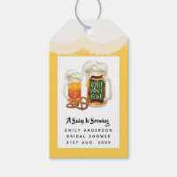 Oktoberfest Baby Shower Baby Is Brewing BEER PRETZ Gift Tags