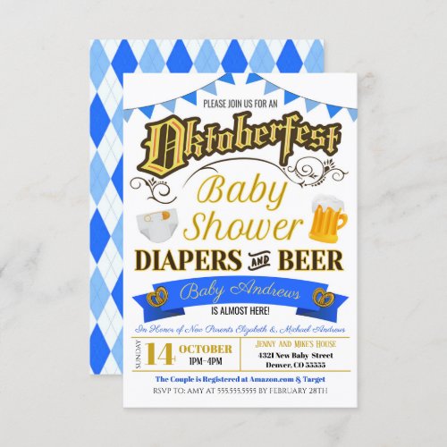 Oktoberfest Baby Shower Invite