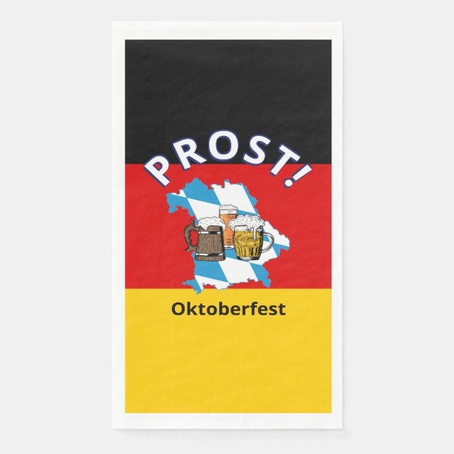 OKTOBERFEST | Bavaria | Beers Cheers | PROST Paper Guest Towels (Front)