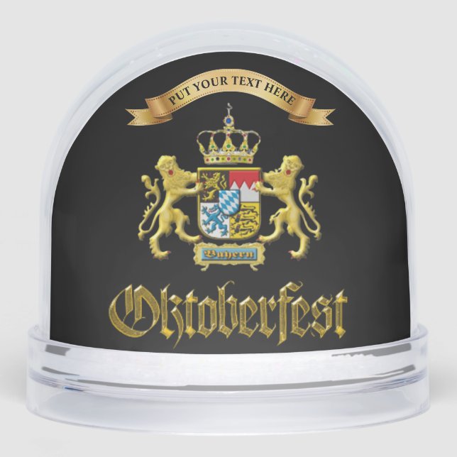 Oktoberfest Bavaria Crest Castle Personalized  Snow Globe (Front)