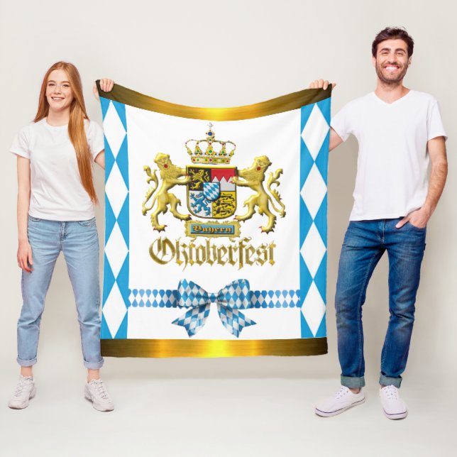 Oktoberfest Bavaria Crest Traditional Golden Fleece Blanket (In Situ)