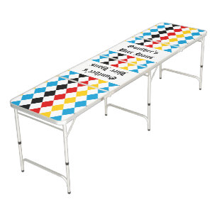 Oktoberfest Bavarian and German Flag Colors Custom Beer Pong Table