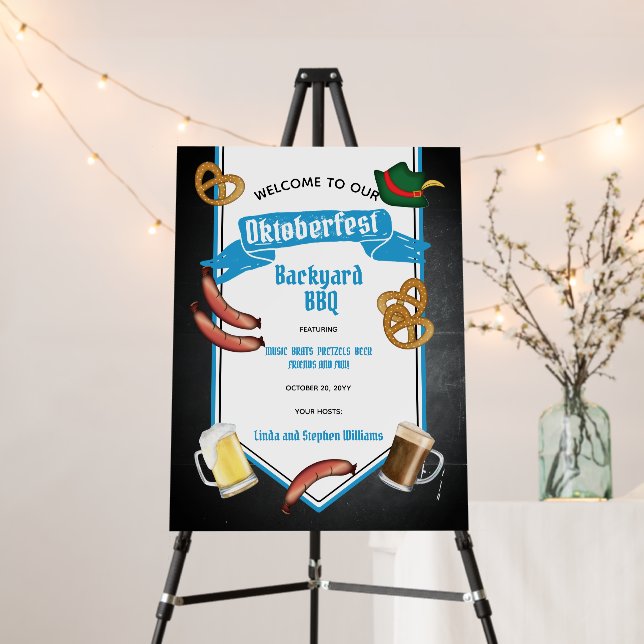 Oktoberfest Bavarian Beer Backyard BBQ Party  Foam Board (In Situ (Stand))