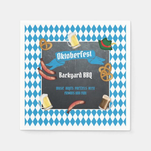 Oktoberfest Bavarian Beer Backyard BBQ Party  Napkins