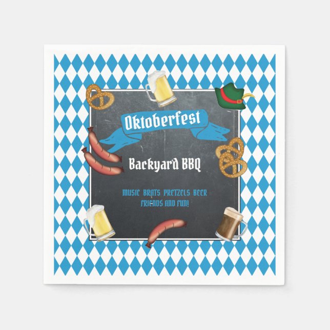 Oktoberfest Bavarian Beer Backyard BBQ Party  Napkins (Front)