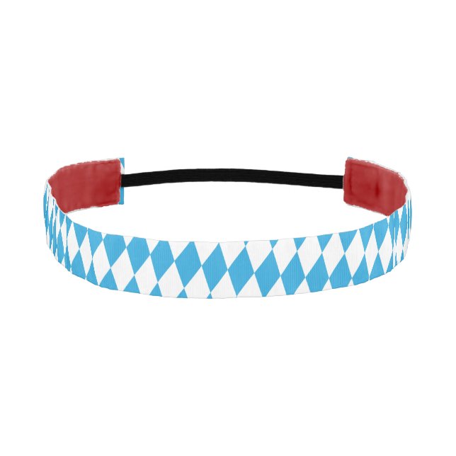 Oktoberfest Bavarian Blue and White Large Diagonal Athletic Headband (Front)