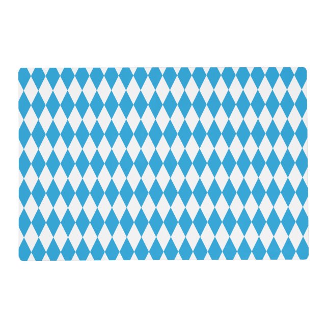 Oktoberfest Bavarian Blue and White Large Diagonal Placemat (Front)