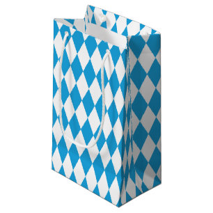 Oktoberfest Bavarian Blue and White Large Diagonal Small Gift Bag