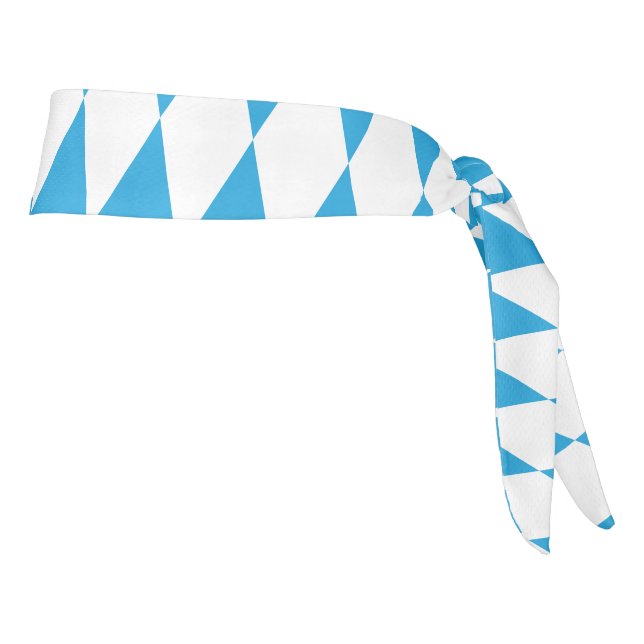 Oktoberfest Bavarian Blue and White Large Diagonal Tie Headband (Rotate 90)