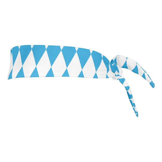 Oktoberfest Bavarian Blue and White Large Diagonal Tie Headband (Rotate 90)