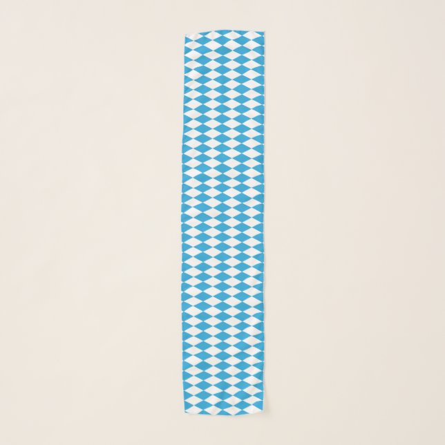 Oktoberfest Bavarian Blue and White Medium Pattern Scarf (Front)
