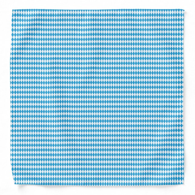 Oktoberfest Bavarian Blue and White Small Diagonal Bandana (Front)